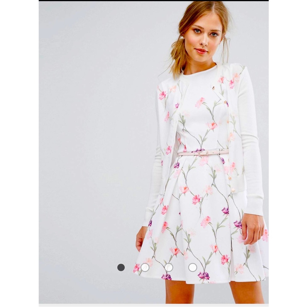 NWOT TED BAKER DANIEA FLORAL LONG SLEEVE DRESS SZ 2 US OR TED SZ 6